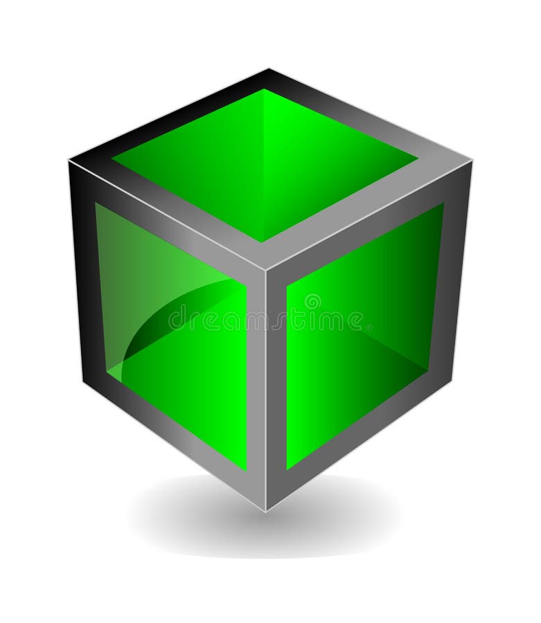 Vector green cube vector illustration Vector green cube vector illustration