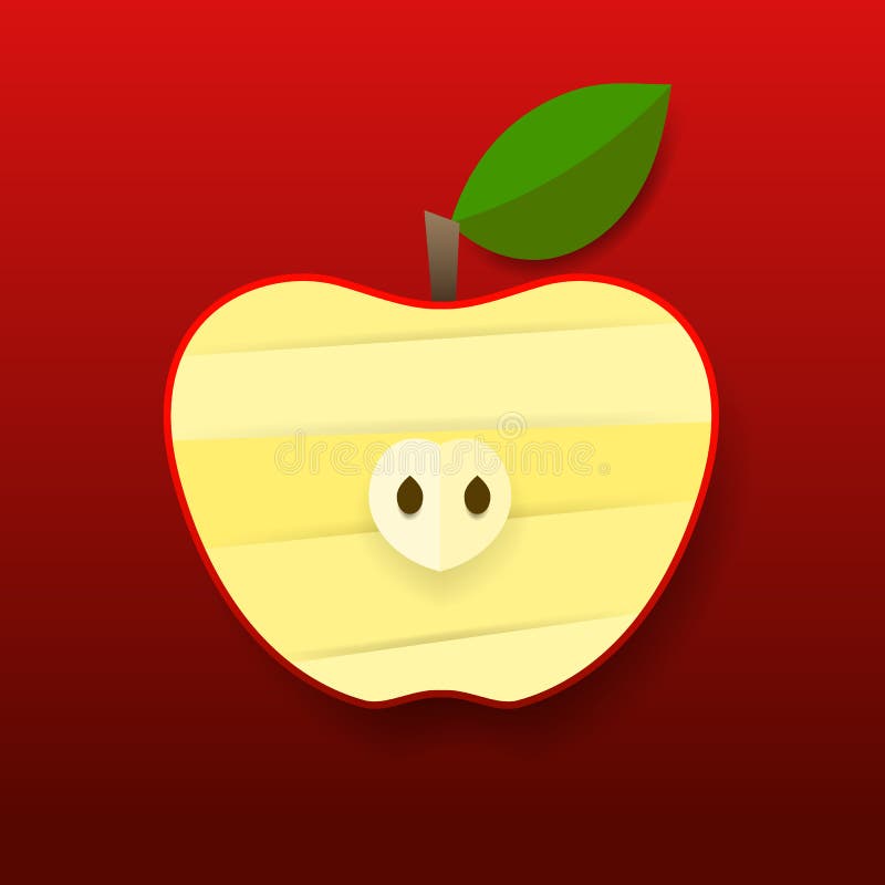 Vector Green Paper Apple Card Design. Vector Stock Vector