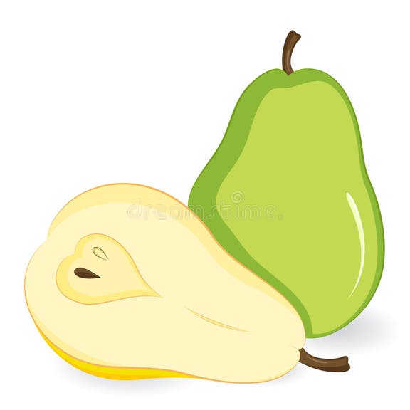 Pear Cut Half Stock Illustrations 4,030 Pear Cut Half Stock
