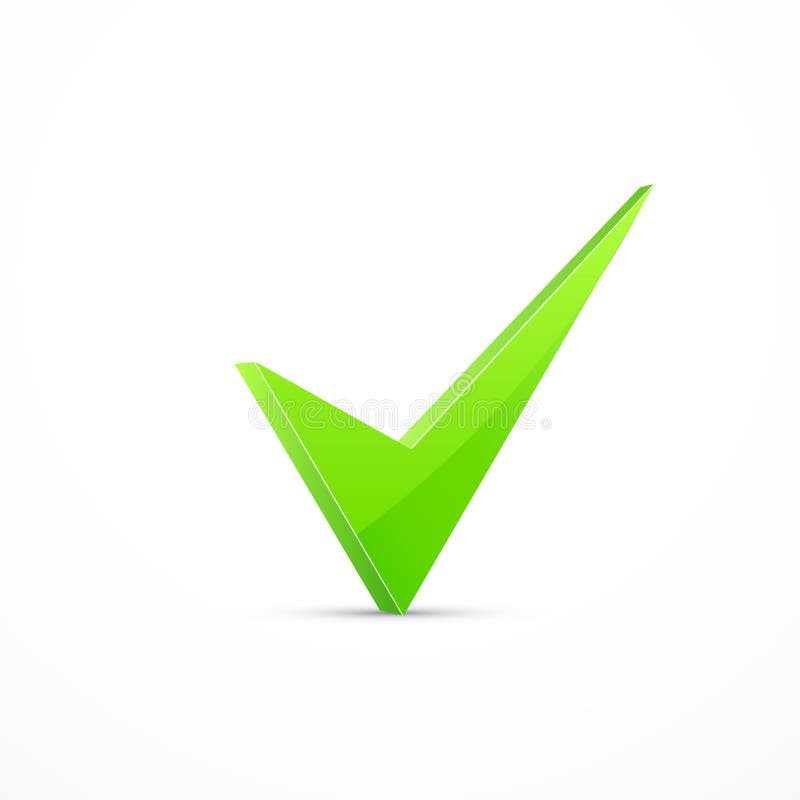 Vector green tick stock vector. Illustration of mark - 100007937