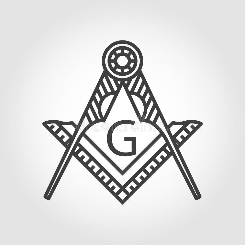 Vector grey masonic freemasonry emblem icon