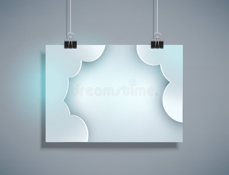 Vector grijs malplaatje voor ontwerp het hangen op de horizontale muur ( vector illustratie Vector grijs malplaatje voor ontwerp het hangen op de horizontale muur ( vector illustratie
