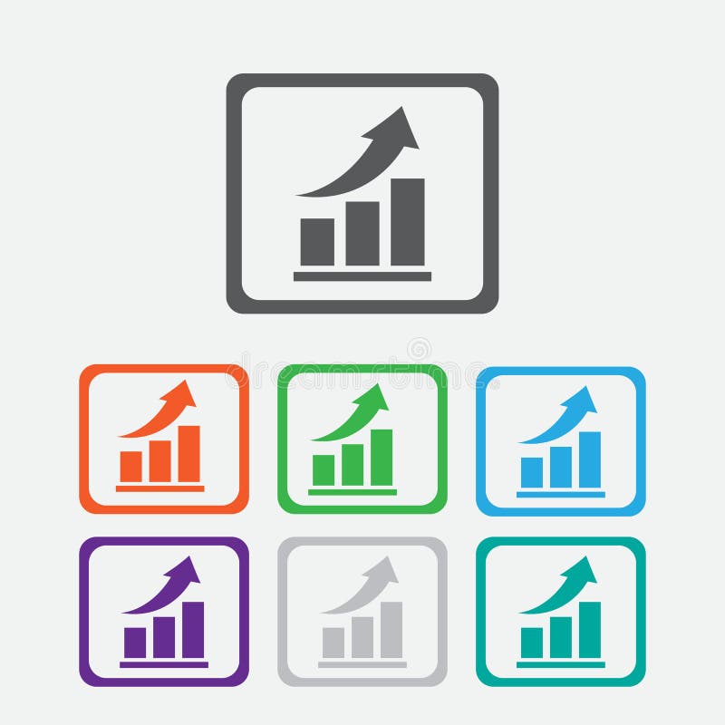 Vector growing graph icon. Infographic chart royalty free illustration