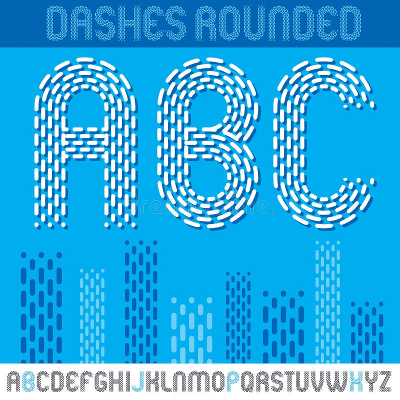 Vector große moderne Alphabetbuchstaben, ABC-Satz Gerundetes mutiges stock abbildung