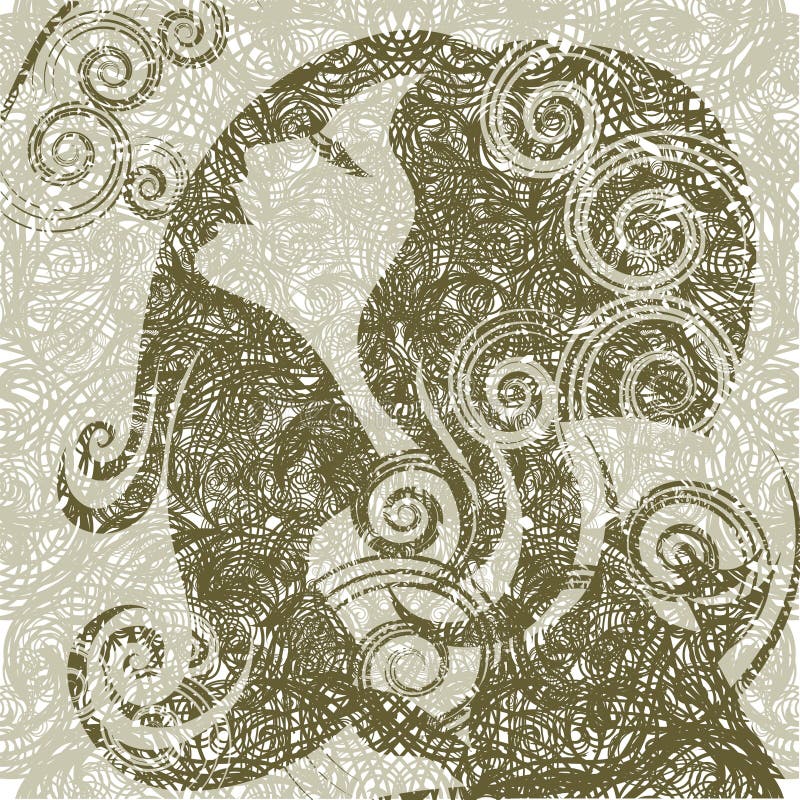 Vector grunge closeup portrait of a girl royalty free illustration