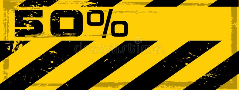 Vector grunge danger percent banner