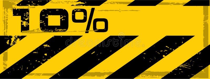 Vector grunge danger percent banner