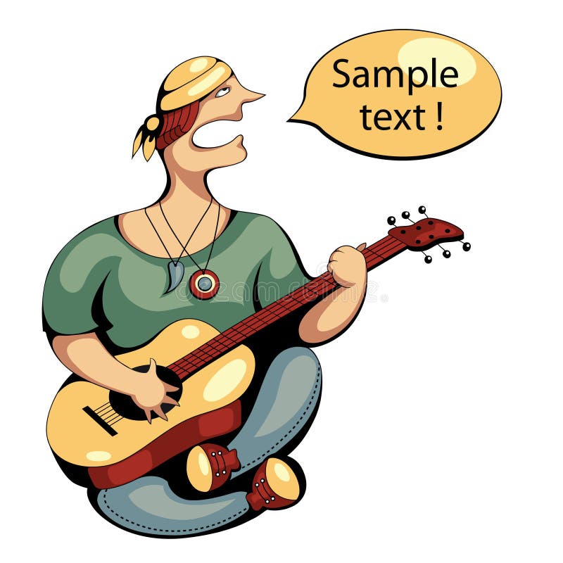 Vector guitarist stock vector. Illustration of cartoon - 29532722