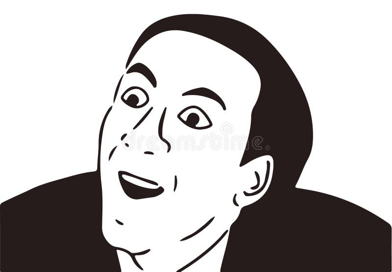 Lol happy guy meme face for any design Royalty Free Vector