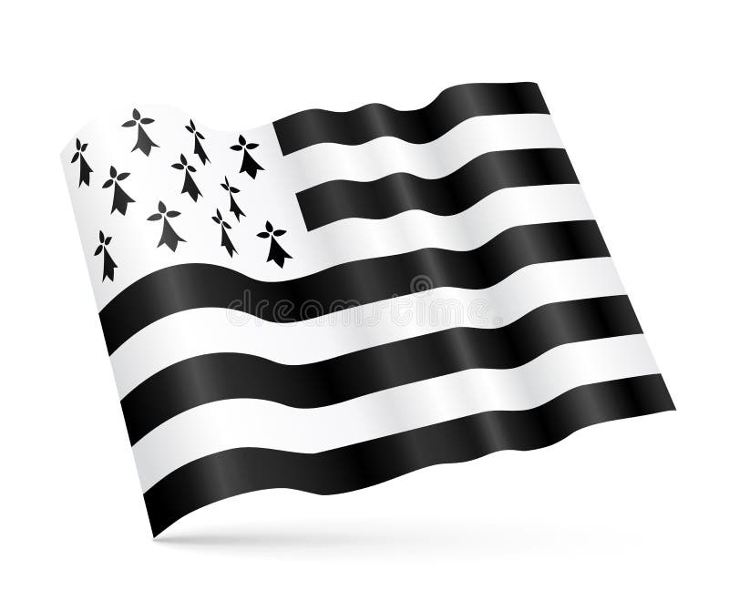 Drapeau breton, Gwenn ha Du Stock Illustration