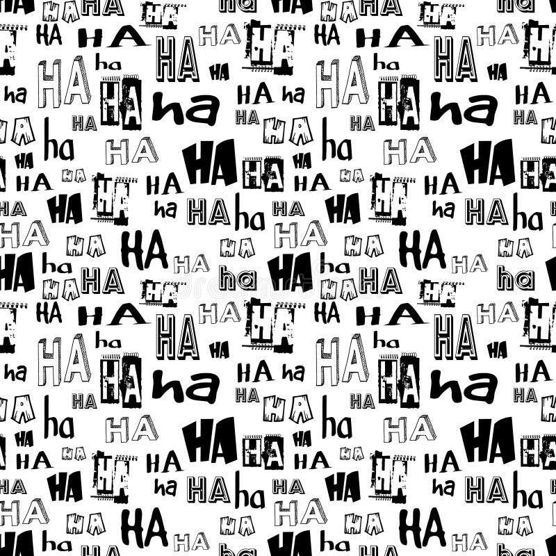 HA HA Laugh Seamless Pattern. LOL LMAO Vector Funny Letters Background