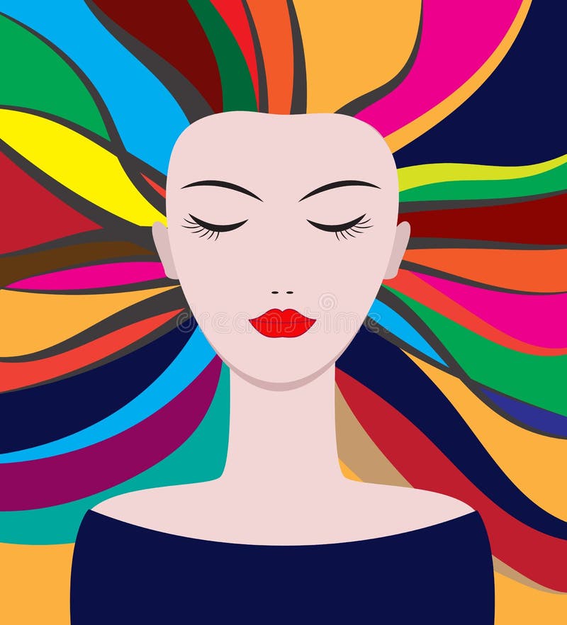 Vector hair coloring stock vector. Illustration of creative 80542830