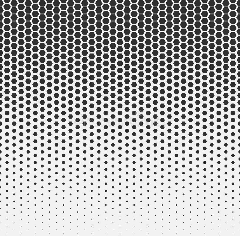 Gradient alb negru semiton vector abstract. mozaic geometric hexagon forme monocrom stock illustration