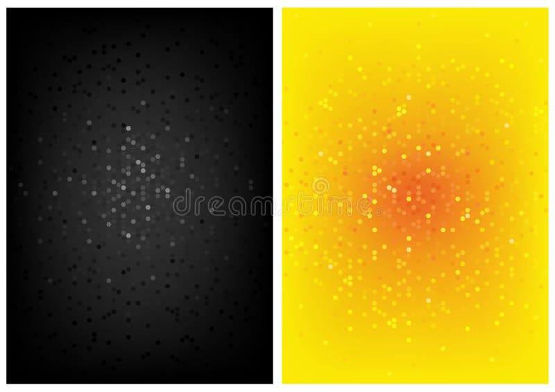 Vector Halftone Background Set in Black and Yellow Stock Vector Illustration of color