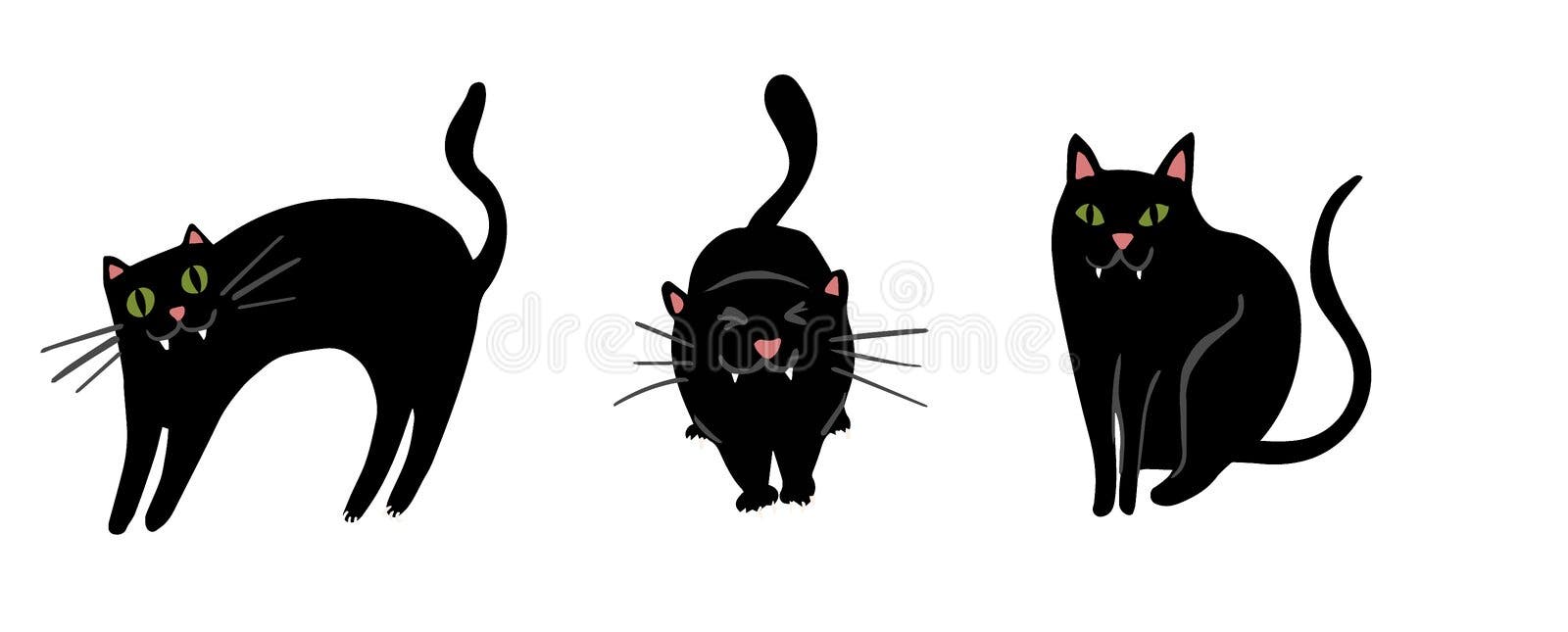 Black cat with arched back line and solid icon, halloween concept