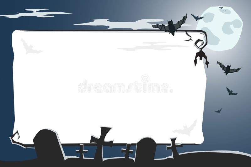 Vector Halloween illustration of cemetery