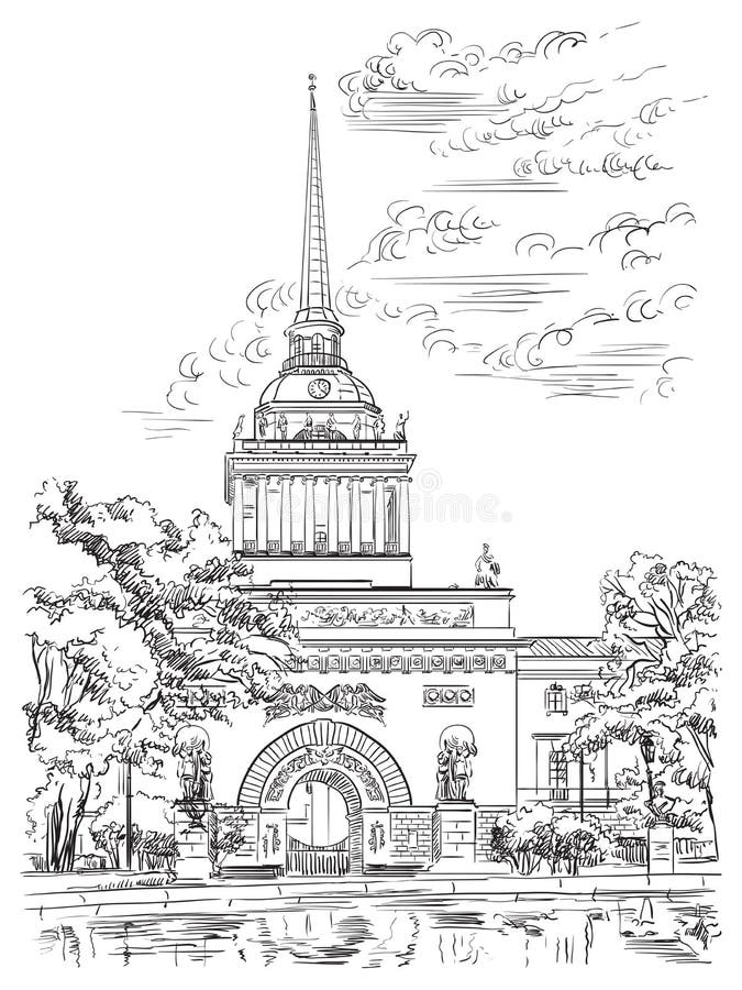 Vector hand drawing ST Petersburg 2 vector illustration Vector hand drawing ST Petersburg 2 vector illustration