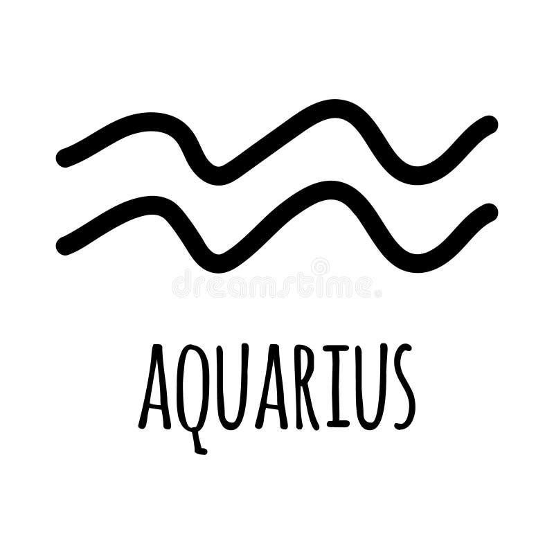 Vector Hand Drawn Aquarius Astrologic Zodiac Sign Stock Vector ...