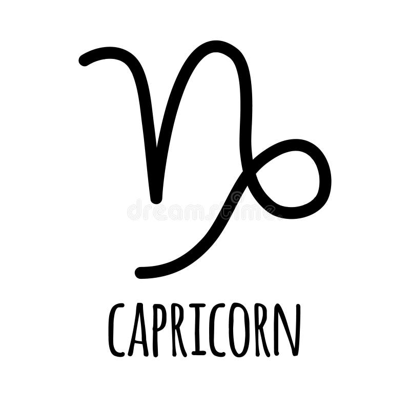 Vector Hand Drawn Capricorn Astrologic Zodiac Sign Stock Vector ...