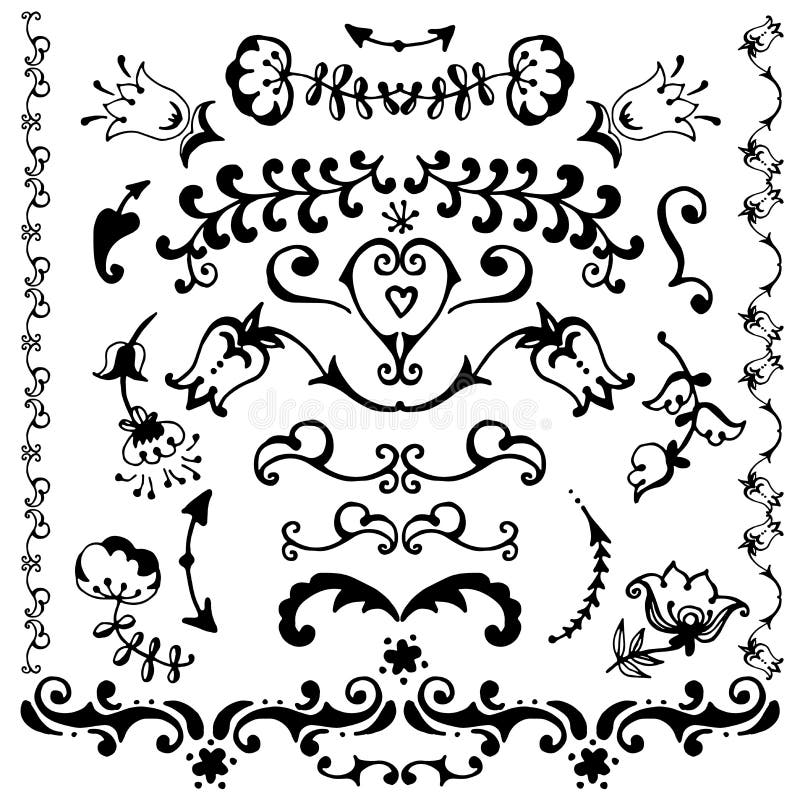 Vector hand drawn decorative elements.