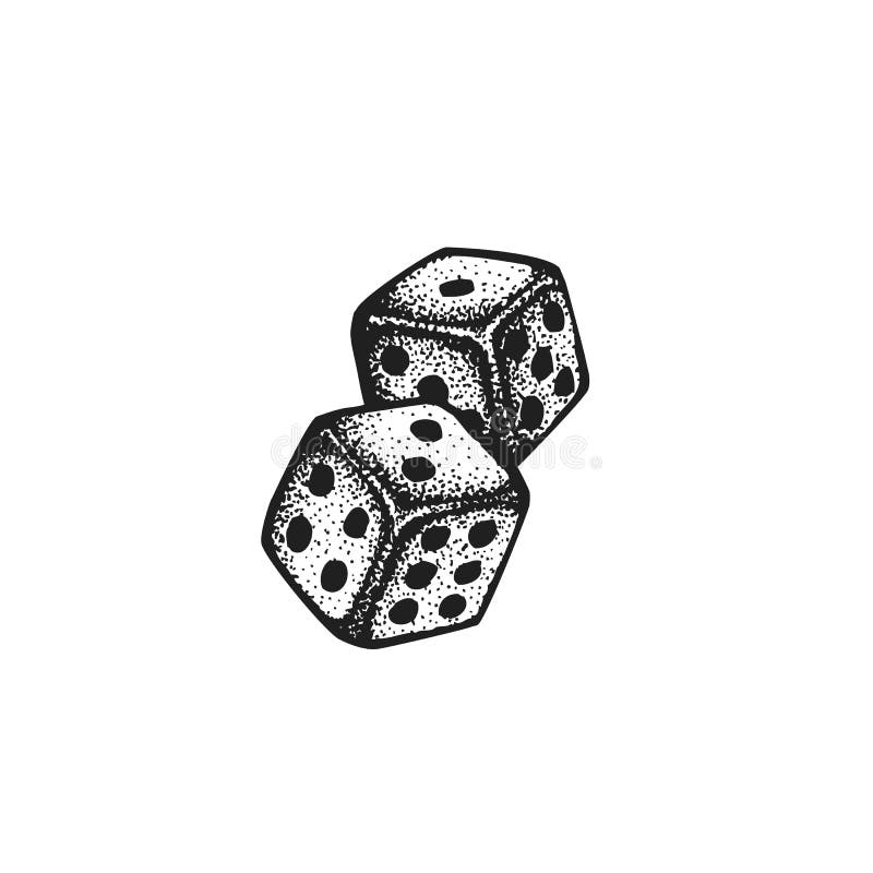 Vector hand drawn dice illustration