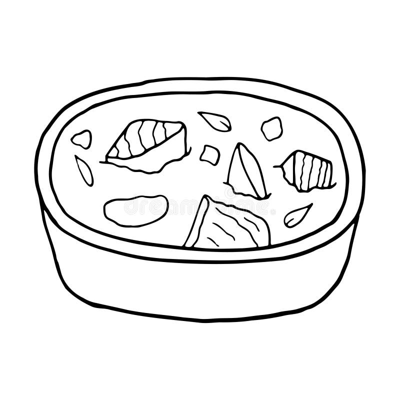 Vector Hand Drawn Doodle Curry. Indian Cuisine Dish. Design Sketch ...
