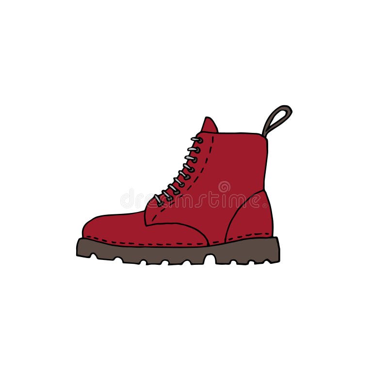 Vector Hand Drawn Doodle Sketch Colored Red Boot Stock Vector ...