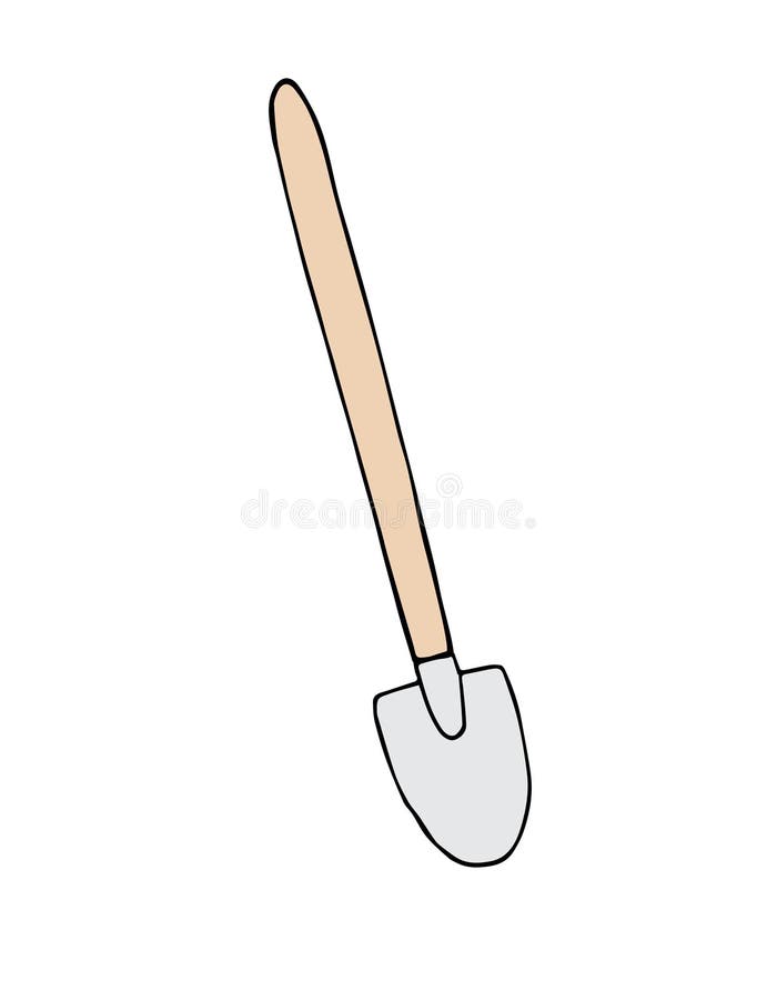 Vector Hand Drawn Doodle Sketch Colored Shovel Stock Illustration