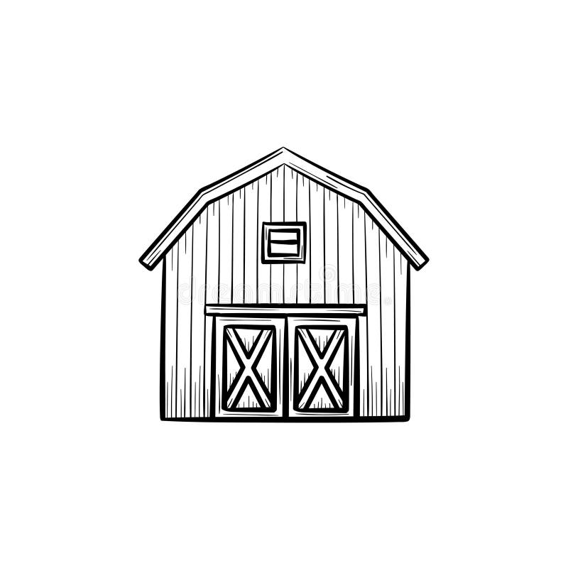Vector hand drawn Farm barn outline doodle icon. Farm barn sketch illustration for print, web, mobile and infographics isolated on white background. Vector hand drawn Farm barn outline doodle icon. Farm barn sketch illustration for print, web, mobile and infographics isolated on white background.