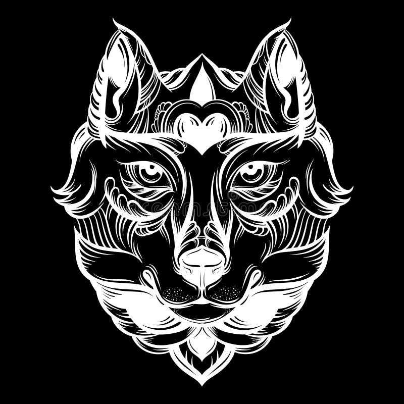 Tattoo Wolf Animal Vector Logo for Unique Modern Business Sign Isolated ...