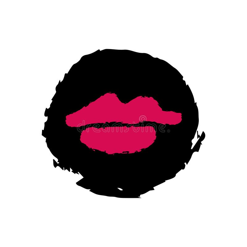 Vector Hand Drawn Lips Symbol, Logo Element Template Stock Illustration