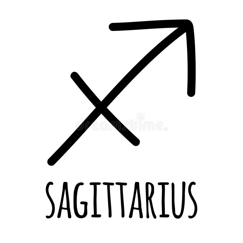 Vector Hand Drawn Sagittarius Zodiac Sign Stock Vector - Illustration ...