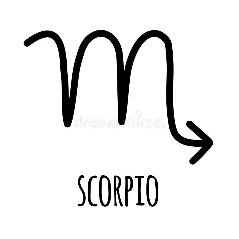 Vector Hand Drawn Scorpio Astrological Zodiac Sign Stock Illustration ...