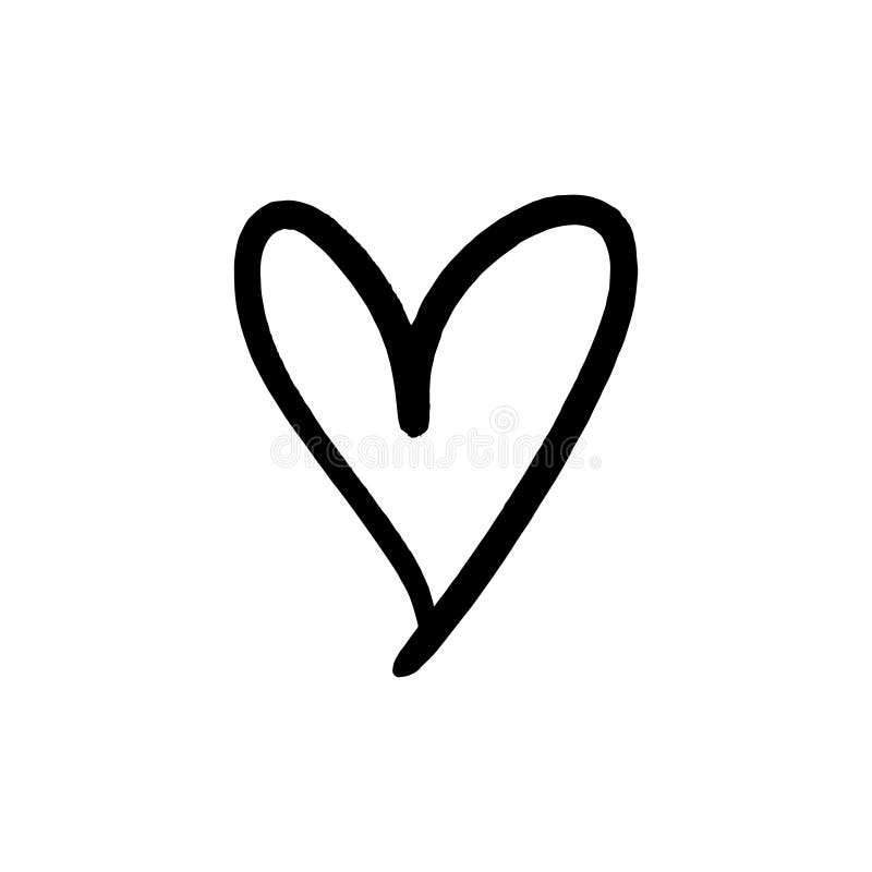 Vector hand drawn simple cute heart illustration