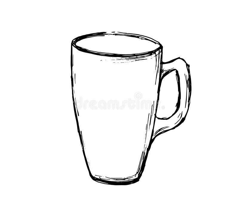hand drawn illustration of raff coffee in a glass mug. vector drawing of  coffee in a beautiful mug. coffee with foam hand drawn drawing for cafe  5358070 Vector Art at Vecteezy
