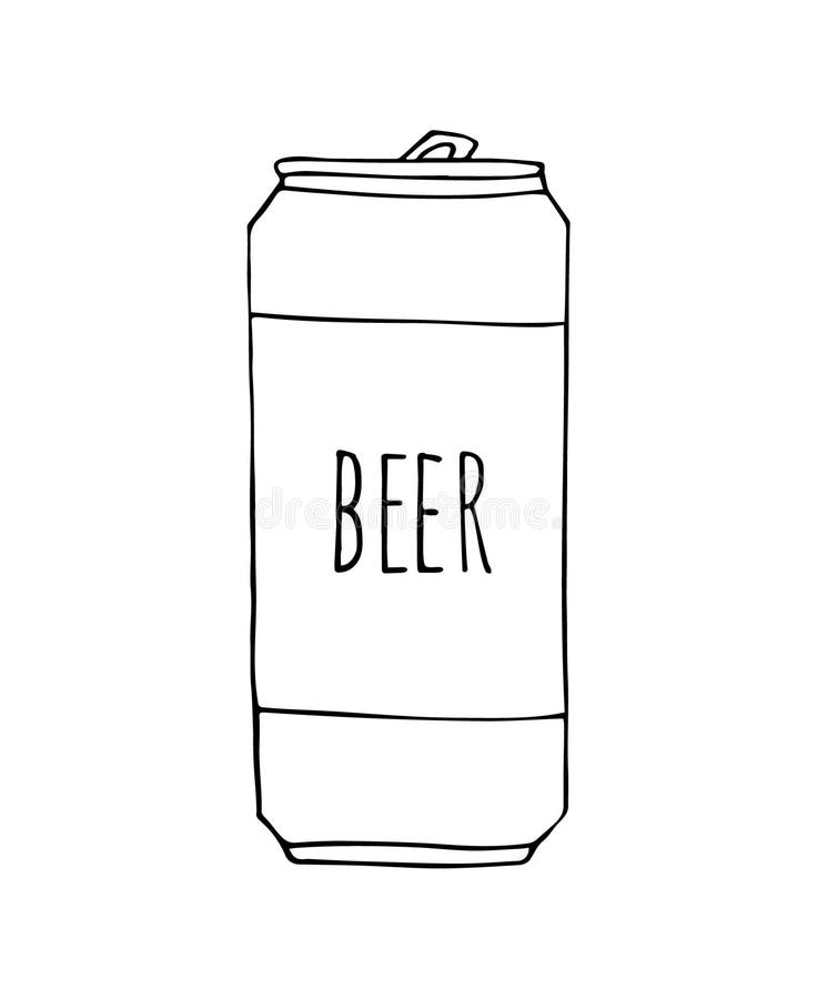 Vector Hand Drawn Sketch Doodle Beer Can Stock Illustration Illustration of isolated, aluminum