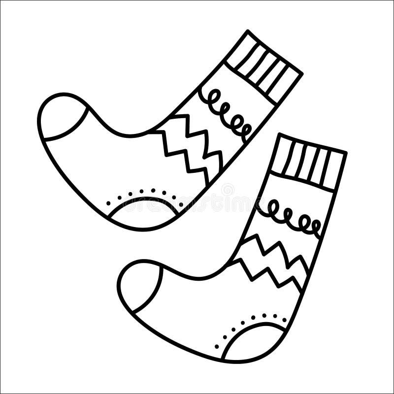 Vector Hand Drawn Socks Doodle. Socks Sketch Illustration Stock Vector ...