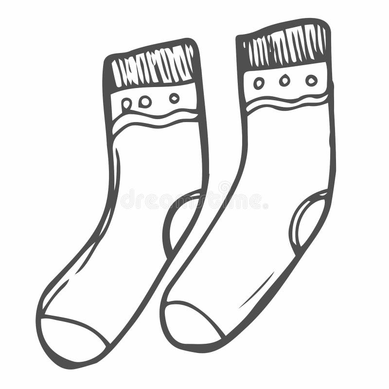 Vector Hand Drawn Socks Outline Doodle Icon. Socks Sketch Illustration ...