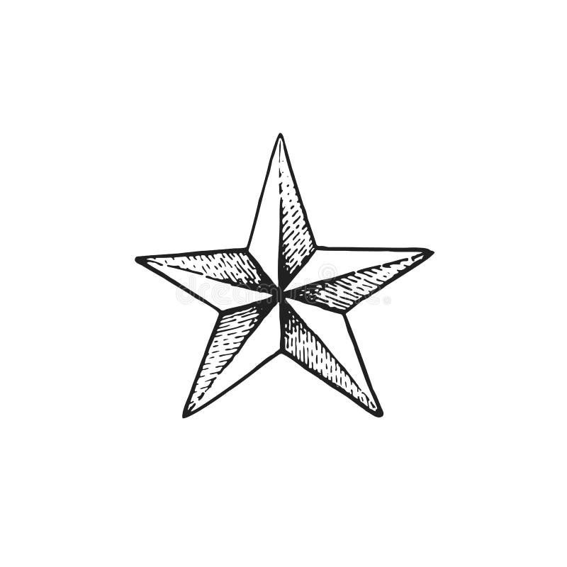 Vector Hand Drawn Star Shape Stock Vector - Illustration of retro,  background: 78625384