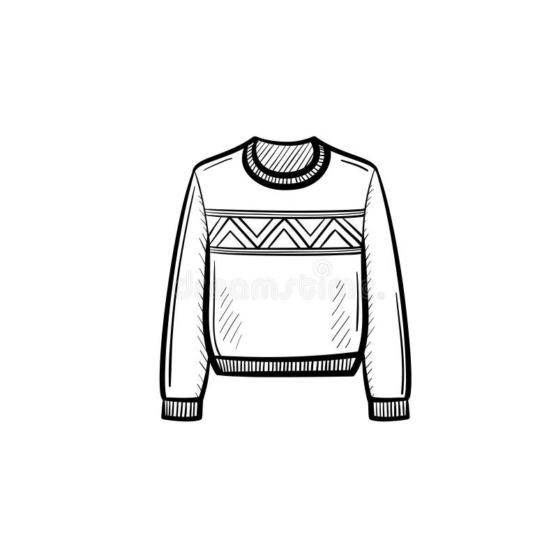Hand Drawn cute sweater for women in doodle style 24509173 PNG