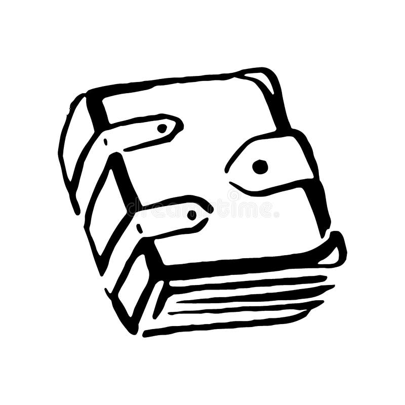 Vector hand drawn Witch and magic item illustration ancient book on white background. stock illustration