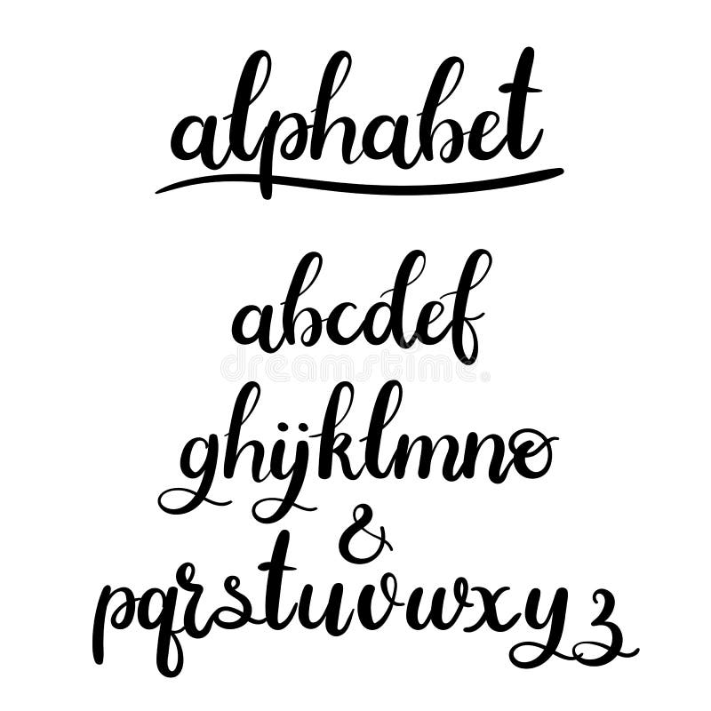 Vector Hand Lettering Alphabet. Brush Painted Font. Stock Vector ...