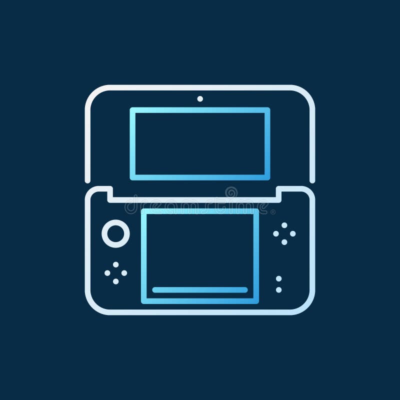 Vector Handheld Game Console lineair gekleurd pictogram of teken vector illustratie