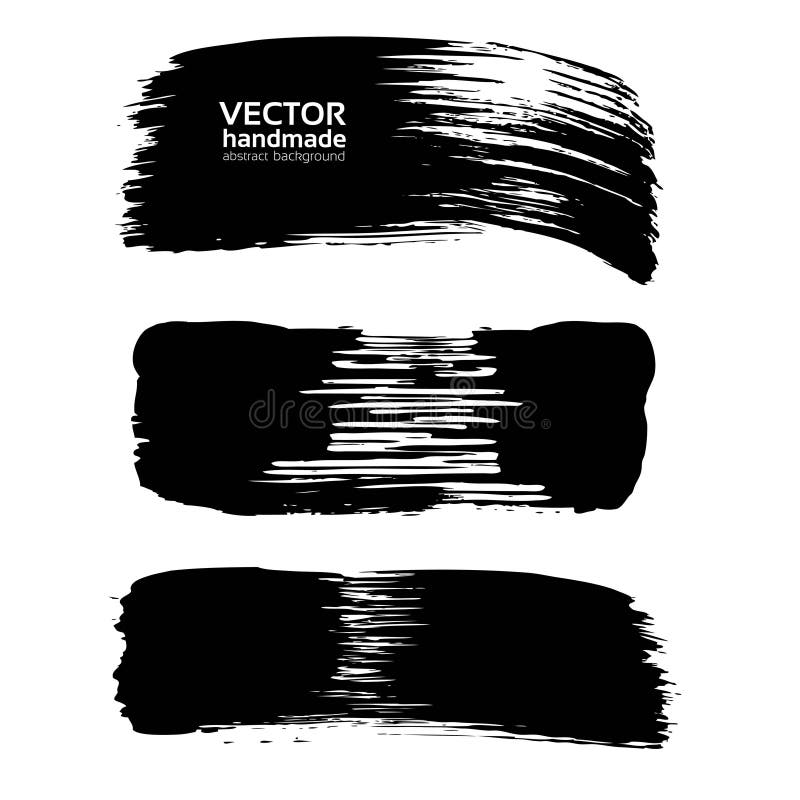 Vector handmade black textured smears royalty free illustration
