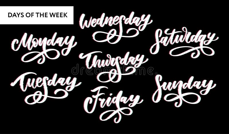 Handwritten days of the week  Lettering, Planner pages, Thursday