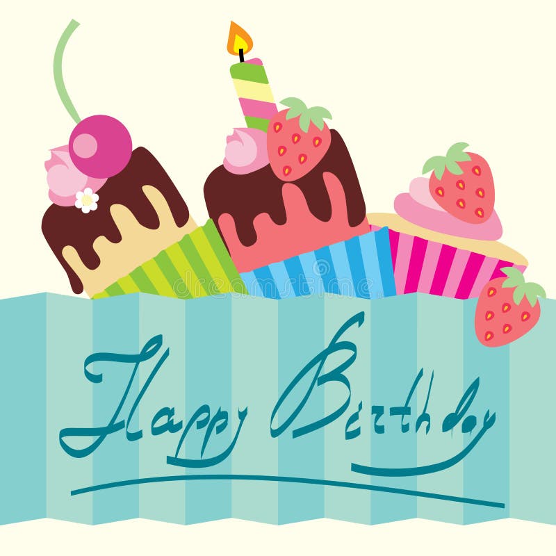 Vector happy birthday card stock vector. Illustration of congratulating ...