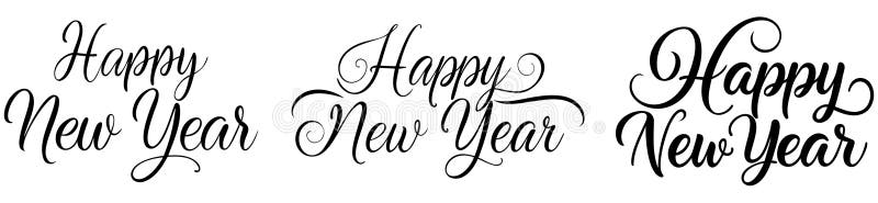 Vector happy new year title. Can be used as background for web pages, postcards, prints, posters, patterns, packaging design stock illustration
