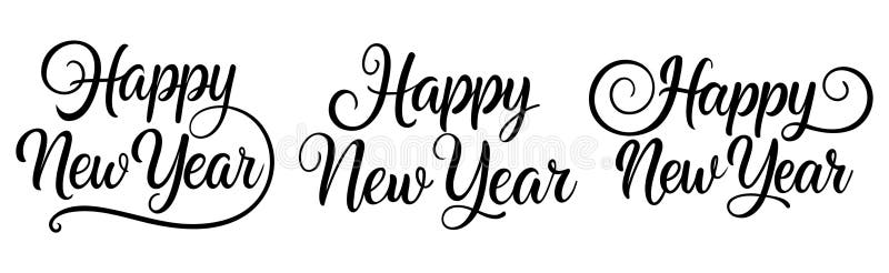 Vector happy new year title. Can be used as background for web pages, postcards, prints, posters, patterns, packaging design royalty free illustration