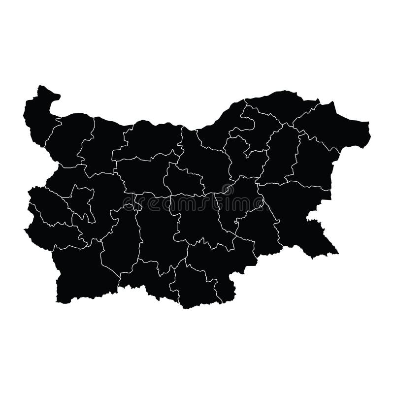 Vector hartă țară bulgară cu zone regionale royalty free illustration