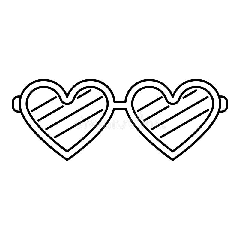 Vector Heart Glasses Isolated on White. Vector Stock Vector